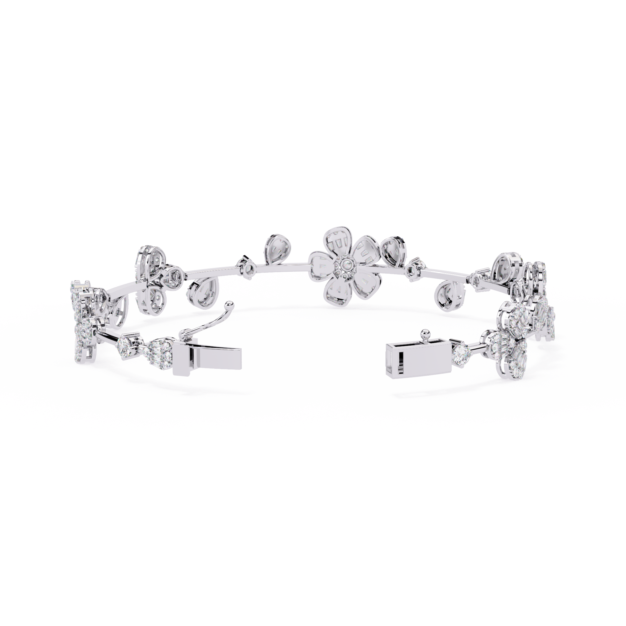 Solitairekart 2.36ct Floral Diamond Gold Bracelet-HI Color, VS-SI Clarity